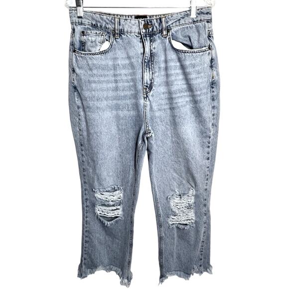 Urban Outfitters Jeans Womens Size 31" Blue Distressed High Rise Boho Light Wash - Picture 1 of 8